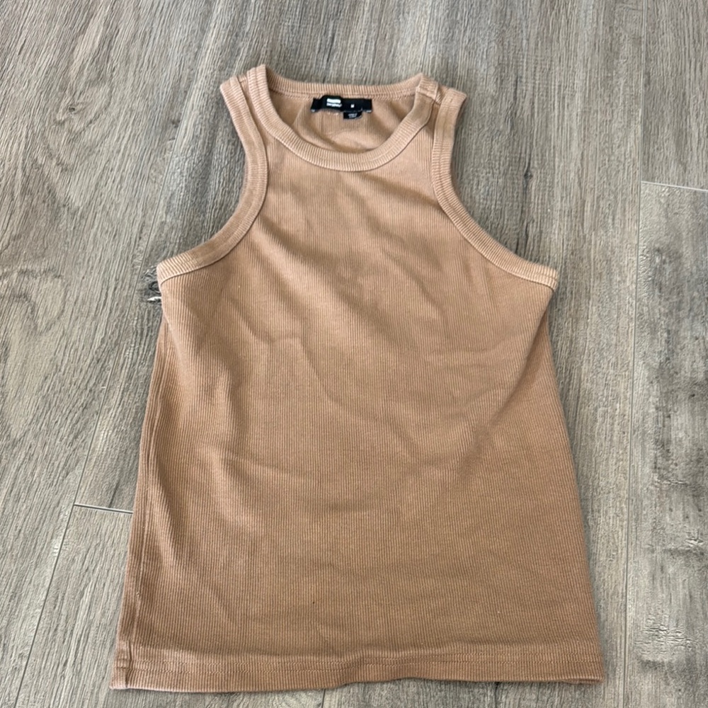 Dr denim Tan Ribbed Tank Top
